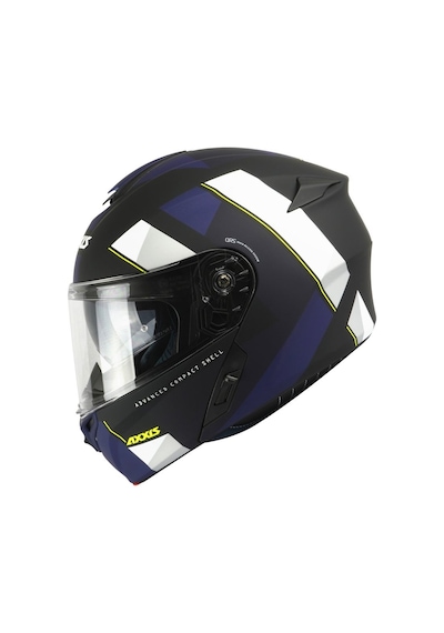 Axxıs Storm Dıamond A7 Matt Blue Çene Açılır Kask Beyaz - Gri - Mavi