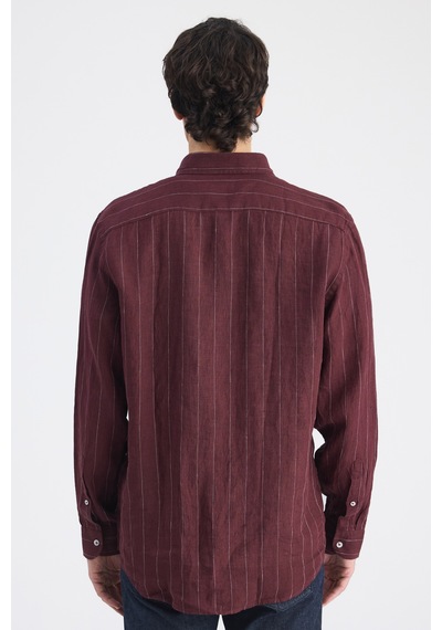 D'S Damat Ds Damat Comfort Bordo Çizgili Gömlek 6hc02hd45304m Çok Renkli
