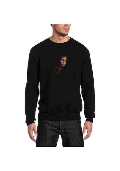 The Last Of Us Part 2 Baskılı Siyah Erkek Örme Sweatshirt (530971050)