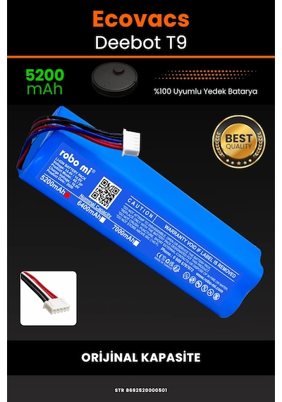 Ecovacs Deebot T9 Uyumlu 5200mah Robot Süpürge Bataryası -  Kapasite
