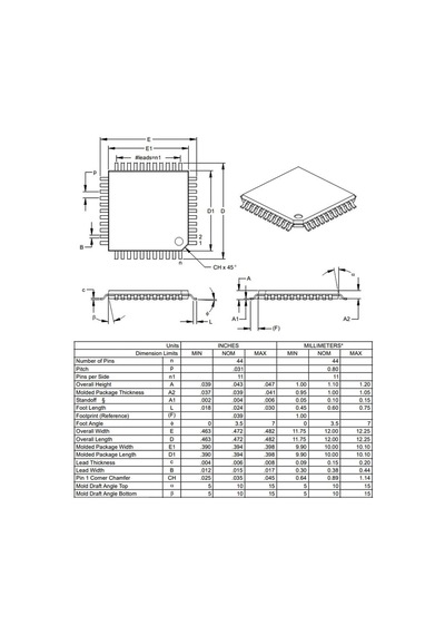 Pıc16F877A I/Pt Smd Tqfp-44 8-Bit 20 Mhz Mikrodenetleyici