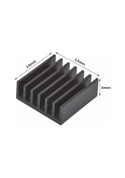 14 MM x 14 MM x 6 MM Alüminyum Metal Soğutucu Blok Termal Etiket Radyatör Amfi Led Entegre Transistör