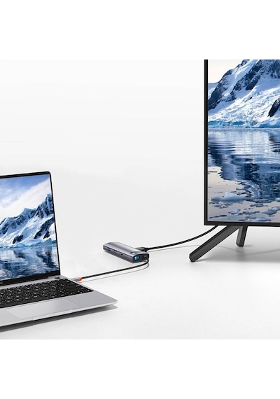 Baseus Metal Gleam 7 In 1 Multifonksiyonel Hub Dock Station