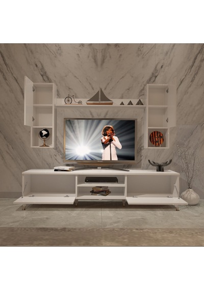 Decoraktiv Eko 5da Mdf Dvd Gold Tv Ünitesi Tv Sehpası Beyaz