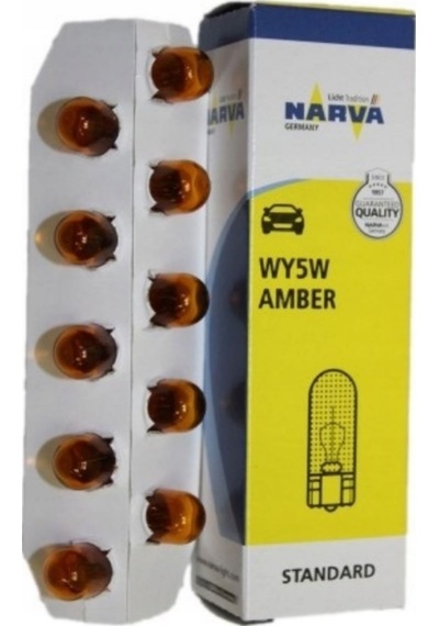 Narva On Adet Wy5w 12v. T10 5w Dipsiz Sarı Ampul No:17169