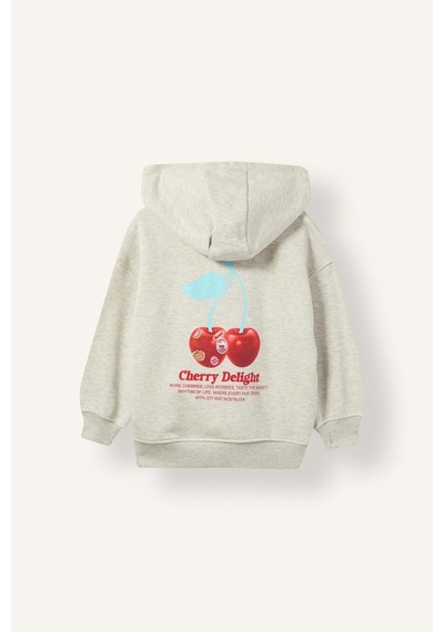 Defacto Oversize Kapüşonlu Baskılı Sweatshirt Kız Çocuk I9199a826wngr421 Gri-gr421