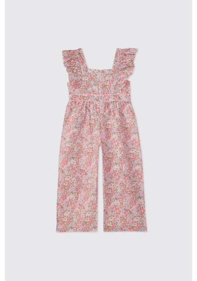 Panço Liberty Kumaş Kız Bebek Pembe Salopet