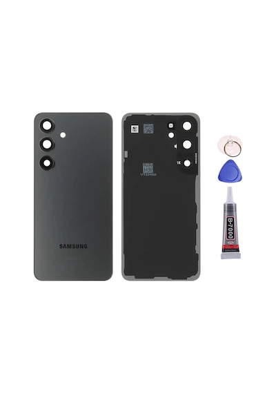 Samsung S24 Siyah Uyumlu Arka Kapak Batarya Kapağı Pil Kapağı Yapışkan Ve Sökme Aparatıyla Beraber Full Set Siyah