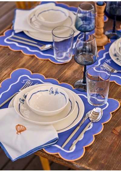 Bella Maison Marine Porselen 24 Parça 6 Kişilik Yemek Takımı Mavi Mavi