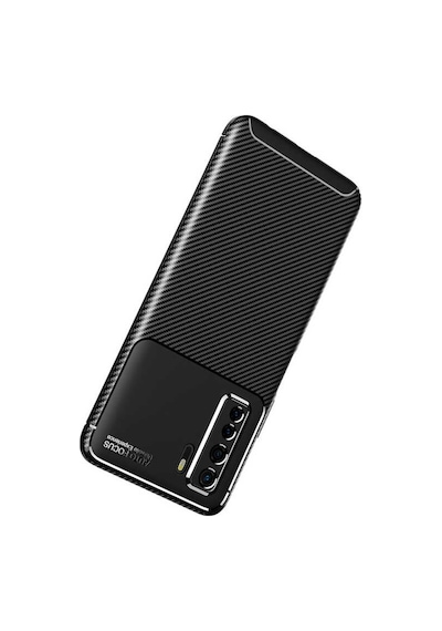 Huawei P40 Lite 5G Kilif Lens Karbon Tasarim Negro Silikon Kapak 466733594