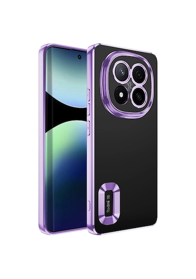 Xiaomi Redmi Note 14 Pro Plus Kılıf Kamera Korumalı Logo Gösteren Zore Omega Kapak Lila
