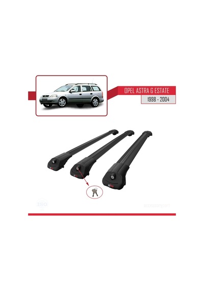 Opel Astra G Sw 1998-2004 Arası İle Uyumlu Ace-1 Ara Atkı Tavan Barı Siyah 3 Adet Bar