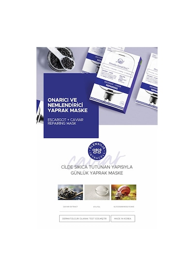 Elensilia Escargot Havyar Onarıcı Nemlendirici Yaprak Maske Intracell Caviar Repairing Mask