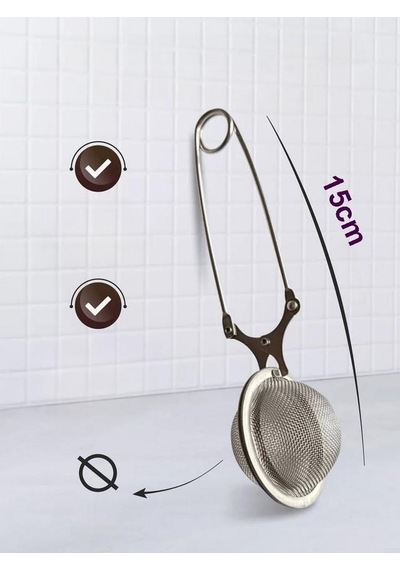 Zhlhome Kıskaçlı Bitki Çayı Filtresi Top Çay Demliği Çay Filtresi Maşası Gümüş