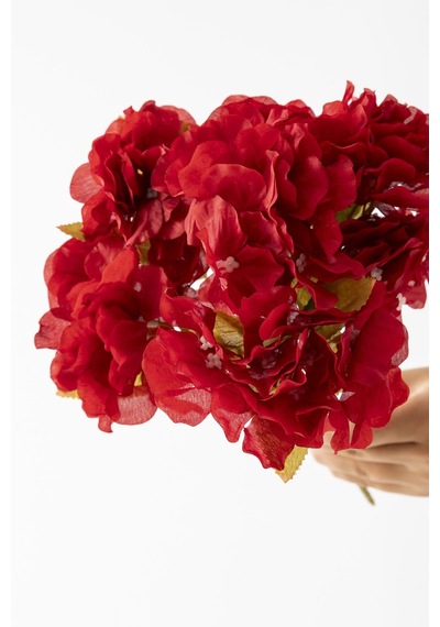 Yapay Ortanca Çiçeği 35 Cm 7 Dal Kırmızı