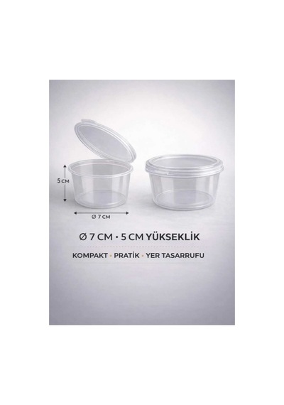 50 Adet 120 Ml Sızdırmaz Sos Kabı Mini Saklama Kabı, Buzluk Kabı, Sosluk, Et & Kemik Suyu Kabı Şeffaf Şeffaf