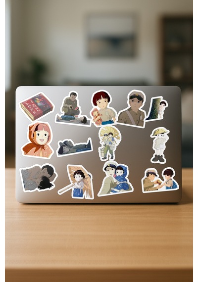 Ateşböceklerinin Mezarı Grave Of The Fireflies Anime Yapışkanlı Folyo Sticker Paketi 25 Adet Çok Renkli