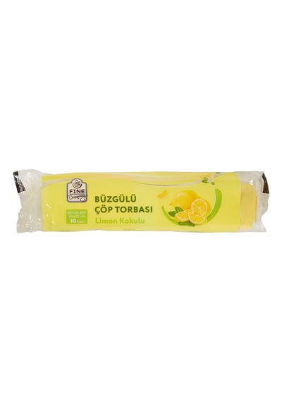 Fine Dreaming Büzgülü Çöp Torbası 10 Adet Büyük Boy Limon Kokulu Tarı