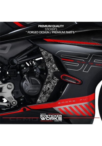 Cfmoto 450sr Forged Karbon Kaplama Motor Koruma Kapağı Sticker Etiket Modeli