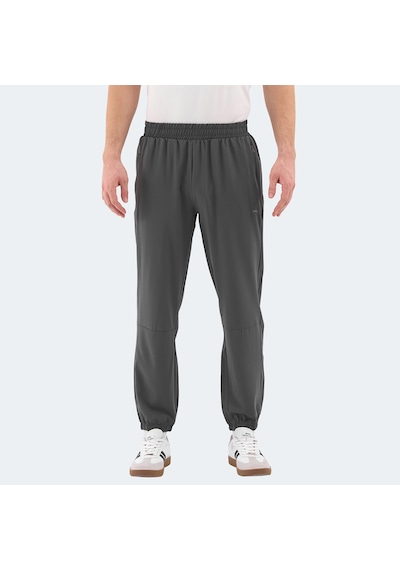 Slazenger RUSLAN Erkek Fermuar Cepli Dar Paça Koyu Gri Eşofman Altı