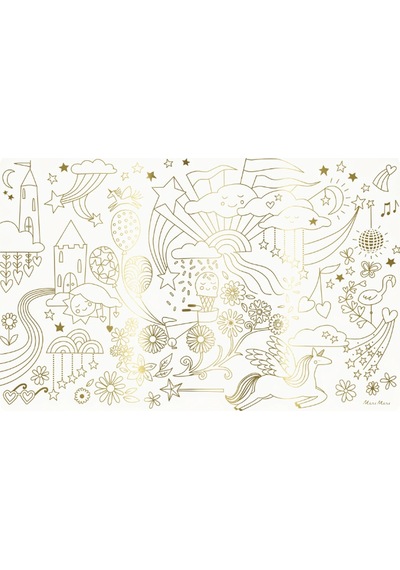 Meri Meri - Happy Icons Colouring Placemats - Mutlu Semboller Boyama Amerikan Servisleri X8