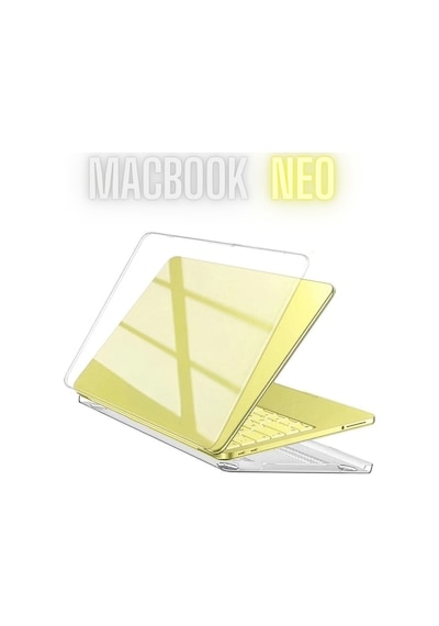 Apple MacBook Neo 13 İnç A3404 Uyumlu Şeffaf Kılıf Ekran Ve Klavye Koruyucu Set Kristal Parlak Kapak