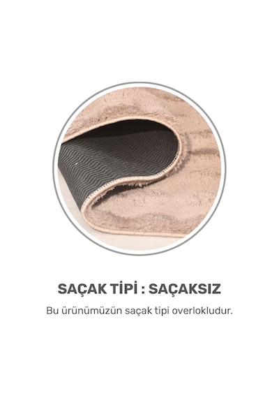 Puffy Bubble Bej Peluş Halı Ve Yolluk Kaymaz Tabanlı, Ekstra Yumuşak, Dökülme Yapmaz Halı