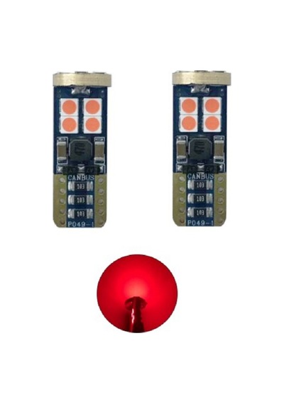 T10 LED PARK AMPULÜ 12SMD W5W CANBUS KIRMIZI