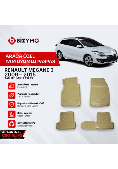 Renault Megane 3 Sport Tourer 2009-2015 3D Bej Paspas Takımı Bizy