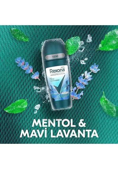 Rexona Men Thermocool Erkek Roll On Deodorant Menthol & Blue Lavender 50 Ml X2
