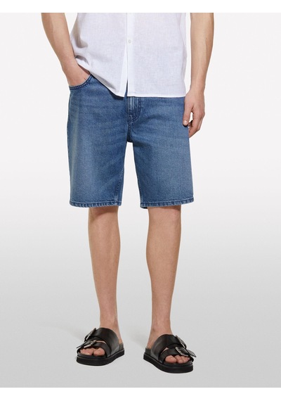 Sisley %100 Pamuk Orta Bel Regular Fit Denim Şort Erkek Mavi Denim Şort - 325p4mcps9019 Haki Yeşili