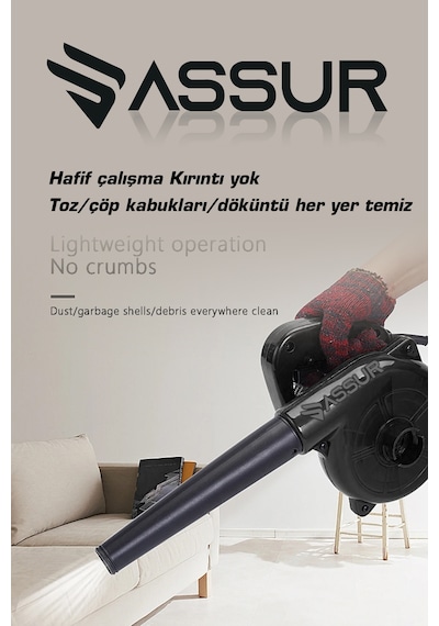 Assur ASR812 450W Elektrikli Hava Üfleme Siyah