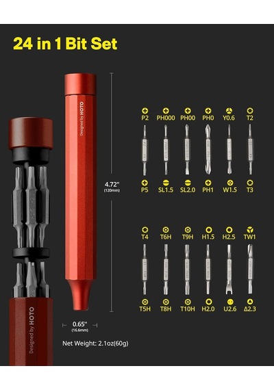 Fixonic Hoto Qwlsd004 24'ü 1 Arada Hassas Kalem Tip Tornavida Seti Turuncu Renk