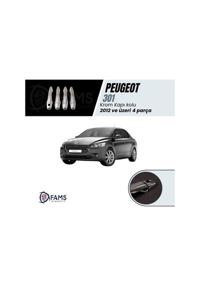 Famsotomotiv Peugeot 301 Krom Kapı Kolu 4 Kapı 2012 Üzeri P. Çelik