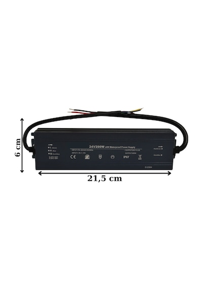 HazarLed 24 Volt 8,3 Amper Ip67 Su Geçirmez Dış Cephe Led Adaptör 200 Watt