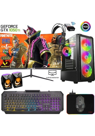 Xaser XSR540 i5-4440 16 GB 512 GB M.2 NVMe SSD 4 GB GTX1050 Ti 24" Free Dos Masaüstü Oyuncu Bilgisayarı