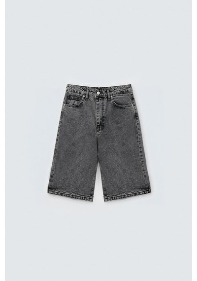 Vamos Bermuda Denim Şort Gri