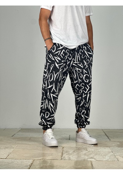 Cocopelli Siyah Beyaz Grafiti Desenli Jogger Coc1974 Siyah