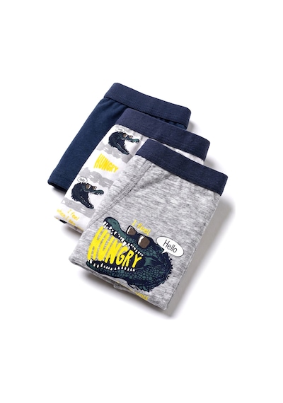 Öts Erkek Çocuk 3 Lü Pamuklu Boxer Baskılı Ergonomik Tasarım 7702-3 Renkli