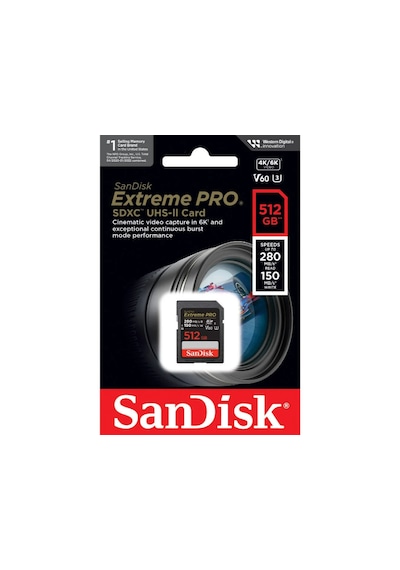 Sandisk Extreme Pro 512gb Sdsdxep-512g-gn4ın 280mb/s Uhs-ıı Sdxc 6k-4k Uhd Hafıza Kartı