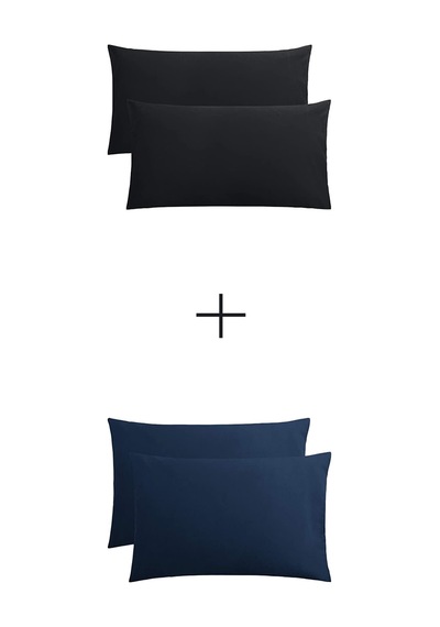 Lionas Stella Flavo 4'lü Yastık Kılıfı 50x70+20cm Kapaklı Siyah-lacivert Siyah