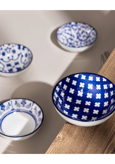 Reve Bleu Seren Kase Seti - Mavi/beyaz - 12 Cm 8684427358672 Çok Renkli