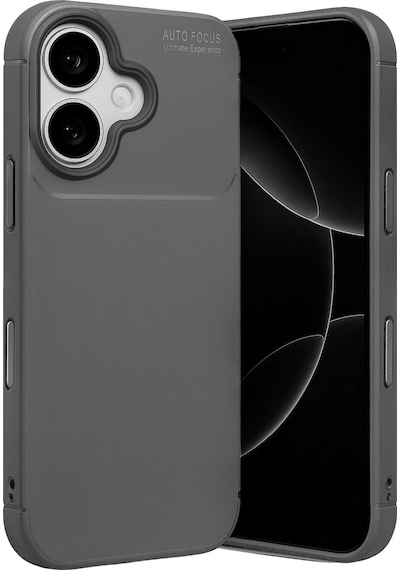 Newface Apple Uyumlu iPhone 17 Auto Focus Karbon Kapak - Gri gri