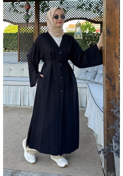 Rabia Şamlı Nazenin Kot Tencel Kap Siyah Normal