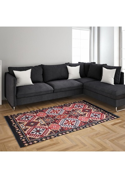 Bigghome Çift Taraflı Kilim, Makinede Yıkanabilir, Modern Desenli, 120 180 Cm, Sa25eu