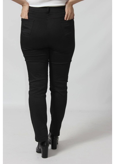 Moda Berray R002 Beli Lastikli Full Esnek Toparlayıcı Büyük Beden Pantolon Siyah