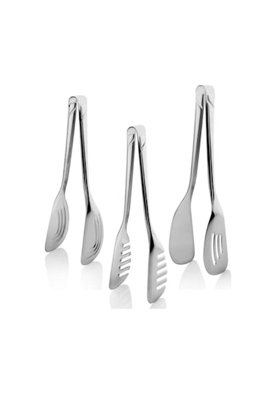 3'lü Paslanmaz Çelik Lüks Pasta-makarna-servis Maşası-maşa Seti Paslanmaz Çelik Metalik