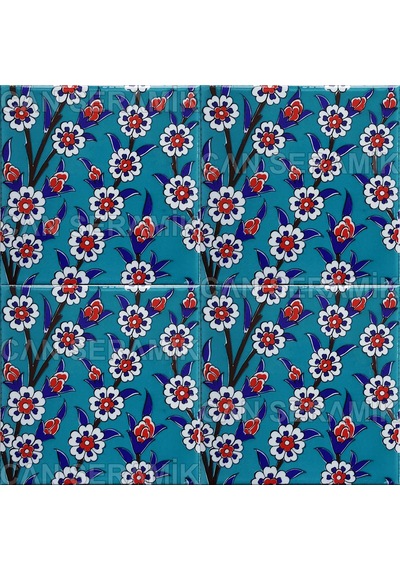 Can Seramik – 20x20 Cm. Cç-60t Kütahya Çini Karo 5' Li 1 Paket