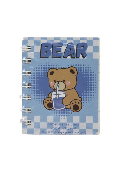 3 Adet Lilamor Checkered Bear Spr. Not Defteri 8,5x10,5