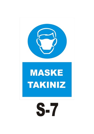 Iş Güvenliği Pvc Dekota Uyarı - Ikaz Levhası Maske Takınız
